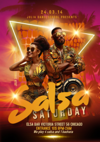 salsa dance event template A4