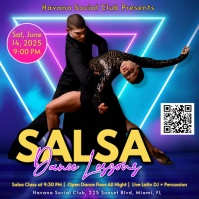 Salsa Dance Lessons Event Invitation Flyer Instagram-Beitrag template