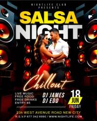 Salsa dance party festival latin night celebration music concert club promotion ads flyer template Instagram Portrait