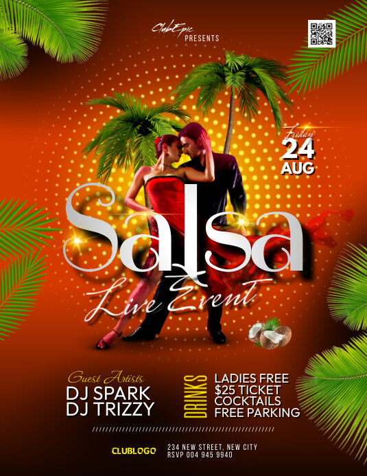 Salsa Live Party Flyer Template PosterMyWall