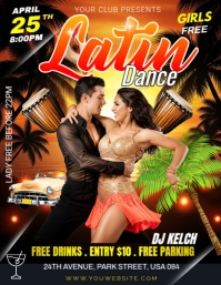 salsa night party Volante (Carta US) template