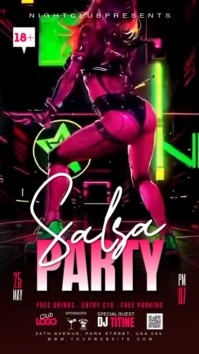 Salsa night party Instagram Story template