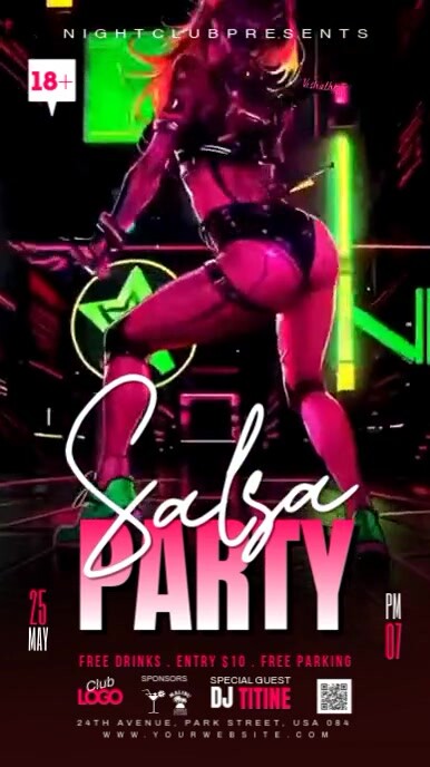 Salsa night party Instagram Story template