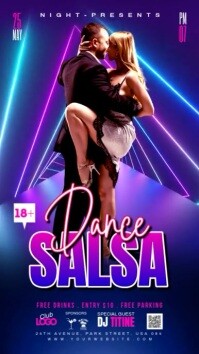 Salsa Night Party História do Instagram template