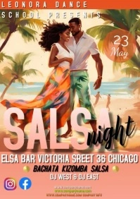 salsa party) bachata dance event (11) A4 template