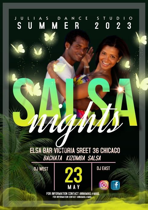 salsa party) bachata dance event (4) Template | PosterMyWall