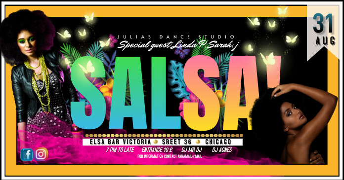 salsa party) bachata dance event (5) Facebook 共享图片 template