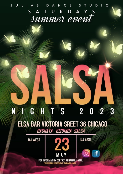 salsa party) bachata dance event (5) A4 template