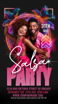 salsa party flyer template Historia de Instagram