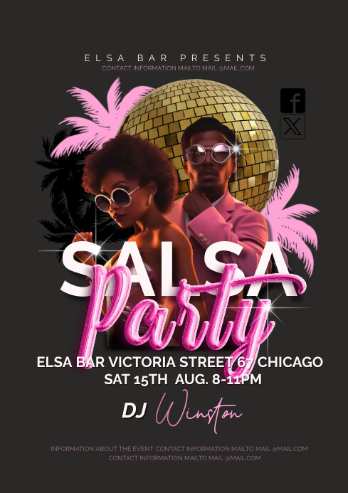 salsa party template A4