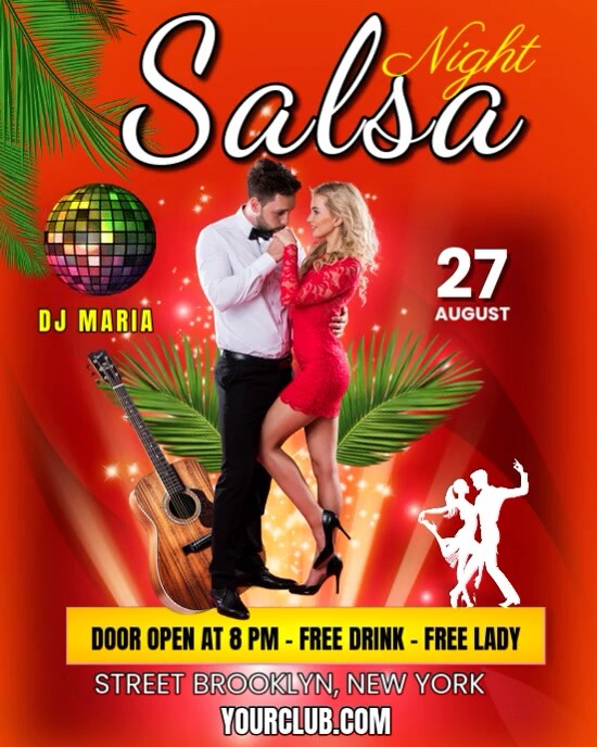 Salsa Party Video Instagram Portrait template