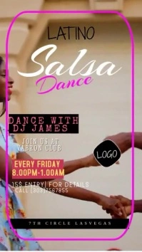 Pink Latino Salsa Dance Ballet Instagram Video Story template