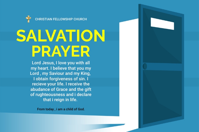 SALVATION PRAYER Template PosterMyWall