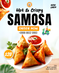 Samosa chicken beef sambusa fast food restaurant delivery poster online flyer template facebook ads Instagram Portrait