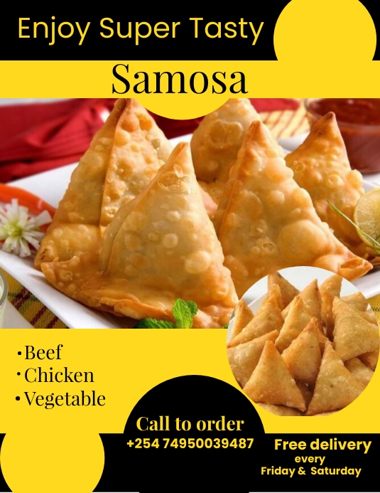 Samosa Posts Samosa delivery Flyer template | PosterMyWall