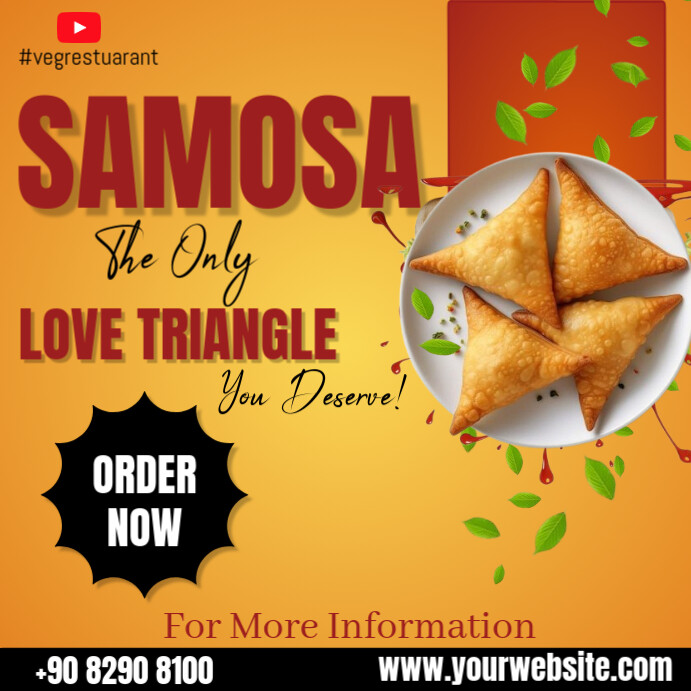 Plantilla de Samosa food design instagram post | PosterMyWall