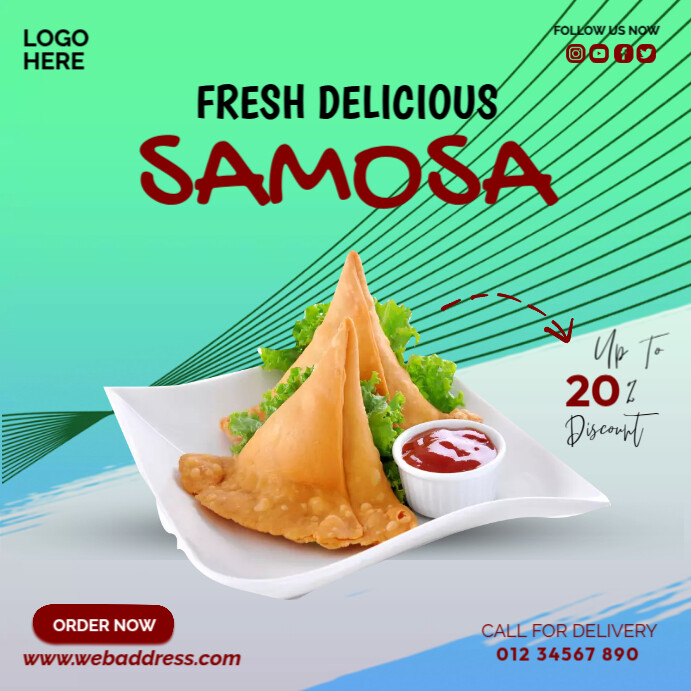 Samosa Posts Samosa Food Menu Template | PosterMyWall