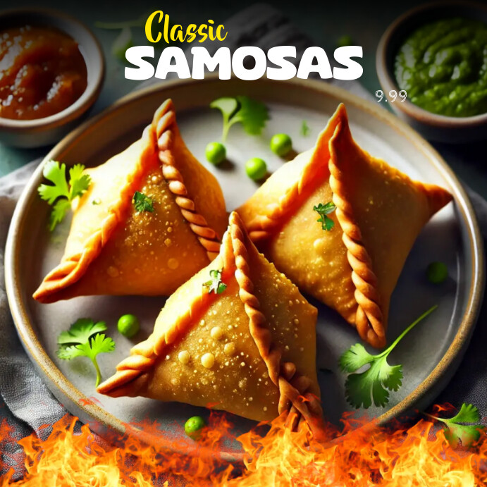 Samosa Add Samosa Instagram Ad - Samosas Social Media Pr Template | PosterMyWall