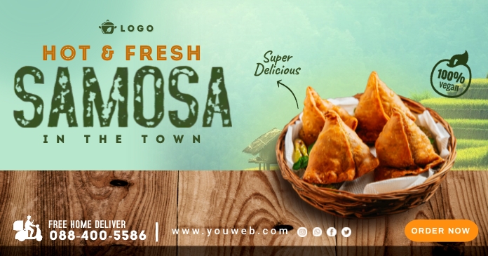 Samosa Posts Samosa Promotion Facebook Shared Post Templat Template | PosterMyWall