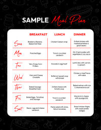 Sample weekly meal plan Flyer (US Letter) template