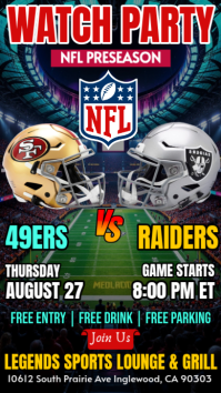 Black NFL Preseason Watch Party Instagram Story Template