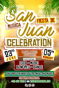 San Juan Celebration – A Night of Music & Fire Poster template