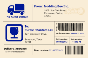 Желтый Parcel Delivery Label Etiket Template