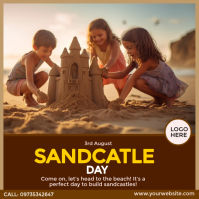 Sandcastle Day Instagram Post template