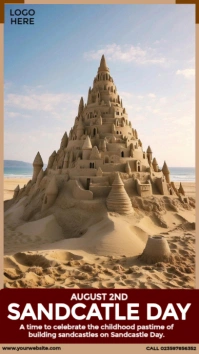 Sandcastle Day Design Instagram-Story template