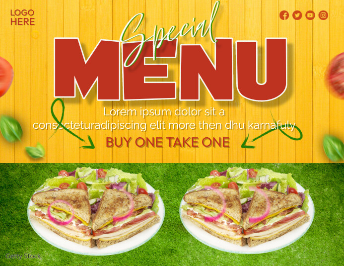 Sandwich Menu Pamflet (VSA Brief) template