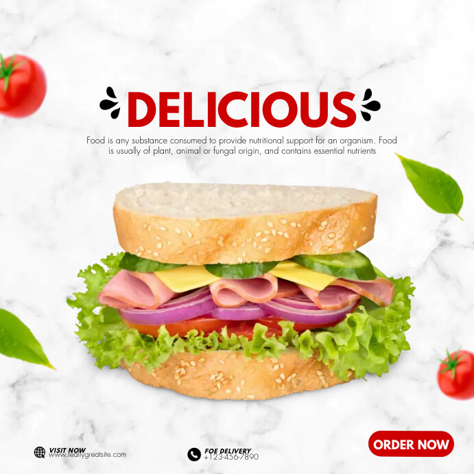 SANDWICH MENU FLYERS TEMPLATE โพสต์บน Instagram