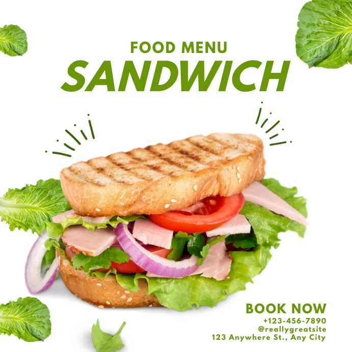 SANDWICH MENU TEMPLATE | PosterMyWall