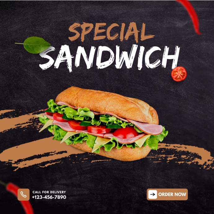 SANDWICH MENU TEMPLATE Wpis na Instagrama