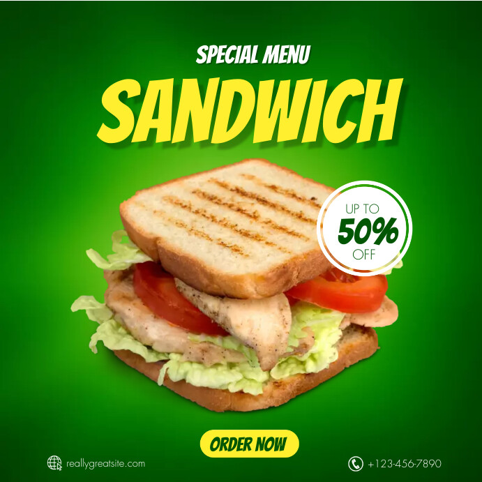 SANDWICH MENU TEMPLATE Instagram Post