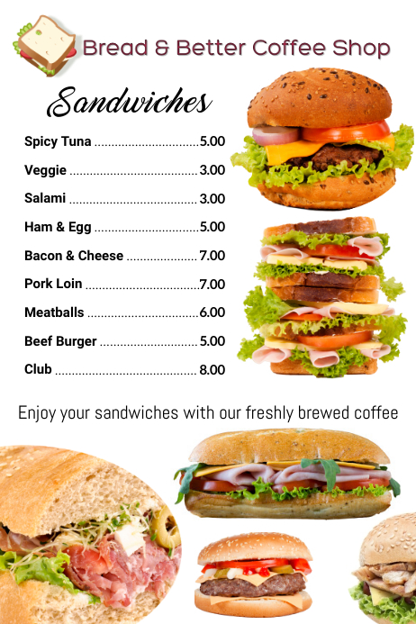 Sandwich Menus Ideas