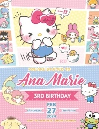 Sanrio Birthday Invitation Flyer (US Letter) template