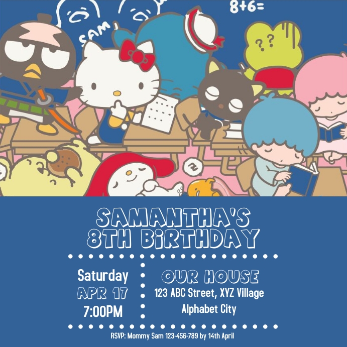 Copy of Sanrio Birthday Invitation PosterMyWall Copy of Sanrio Birthday Invitation PosterMyWall