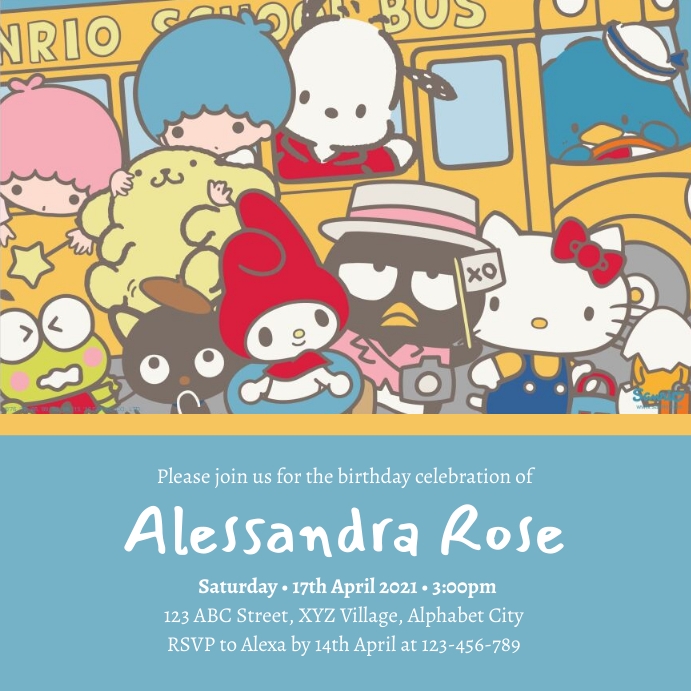 Copy of Sanrio Birthday Invitation PosterMyWall Copy of Sanrio Birthday Invitation PosterMyWall