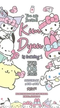 sanrio birthday invitation Vídeo do TikTok template