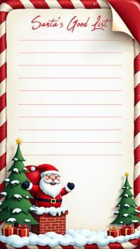 Santa's Good list Digital Display (9:16) template