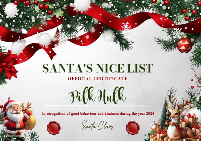 Santa's Nice List A5 Template | PosterMyWall
