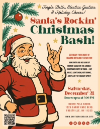 Santa’s Rockin’ Christmas Bash Flyer Template