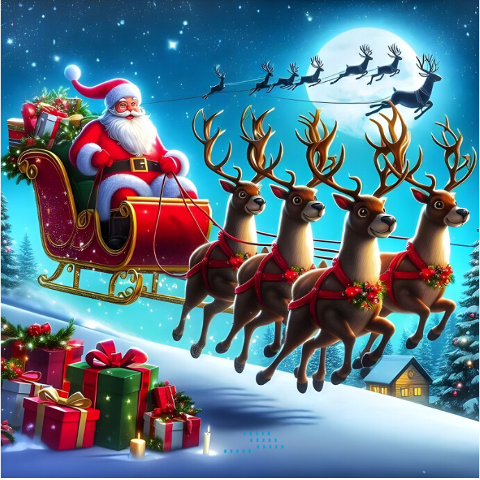 Copy of Santa's sleigh ride on Christmas Eve | PosterMyWall