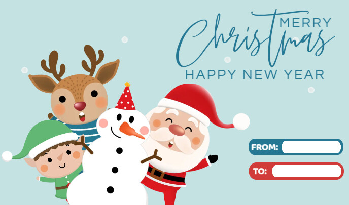 Santa & Friends Christmas Tags template