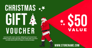Green Christmas Gift Voucher Facebook Shared Image Template