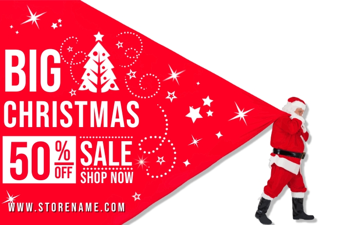 Santa Christmas Sale Poster template