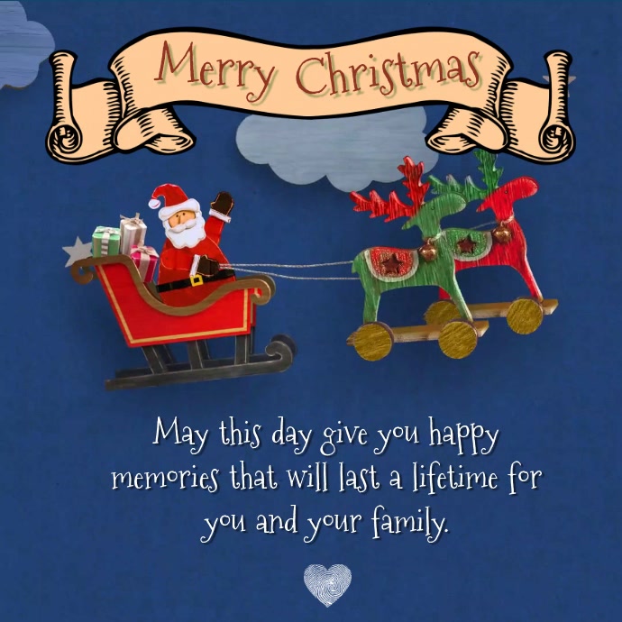 Santa Claus Flying Reindeers Animation Template Postermywall