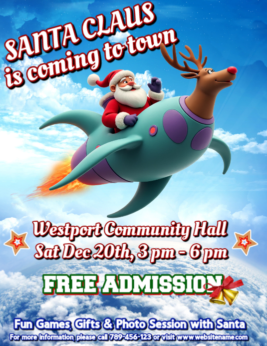 Santa Claus is coming to town flyer Template | PosterMyWall