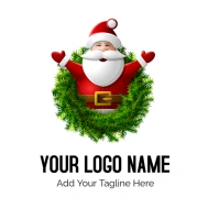 Santa Claus Wreath, Grass, Logo template
