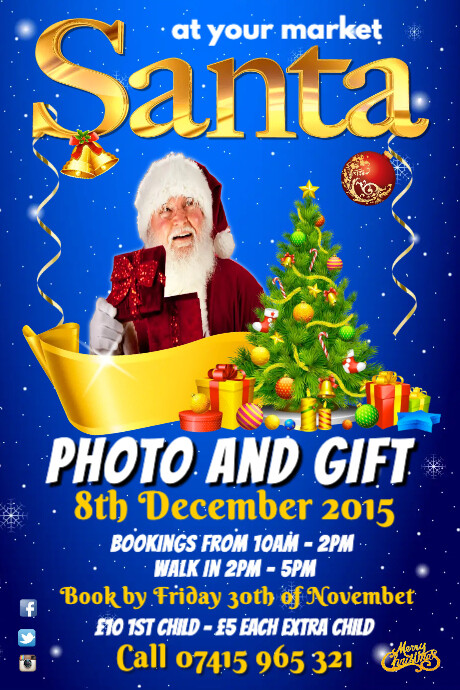 Santa Event Poster template
